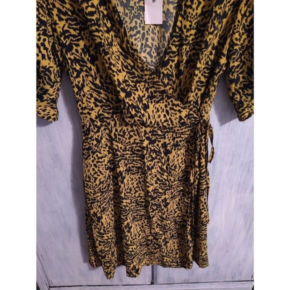 Top shop  puff ruffled sleeve zebra print  dress sz 2 Boho Feminine Cottagecore - Picture 5 of 11